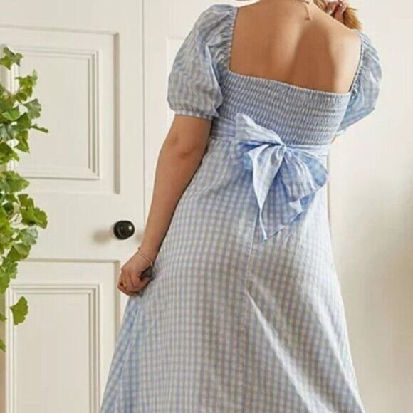 Faithfull The Brand Light Blue Charlize Midi Dress size 12 - Picture 7 of 12